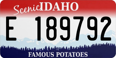 ID license plate E189792