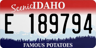 ID license plate E189794