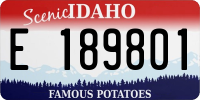 ID license plate E189801