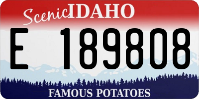 ID license plate E189808