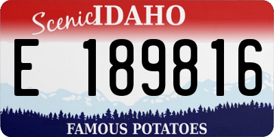 ID license plate E189816