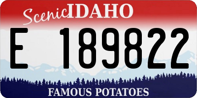 ID license plate E189822