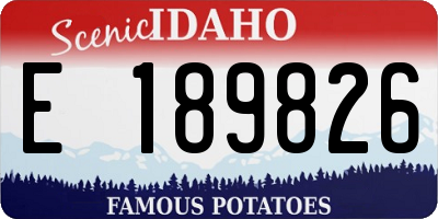 ID license plate E189826