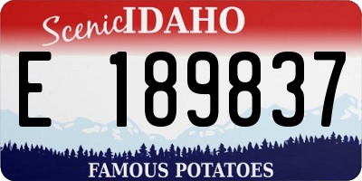 ID license plate E189837