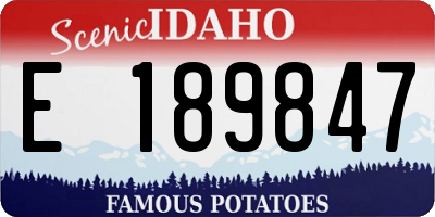 ID license plate E189847
