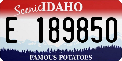 ID license plate E189850