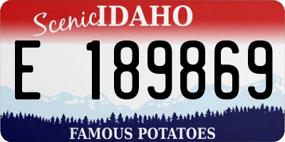 ID license plate E189869