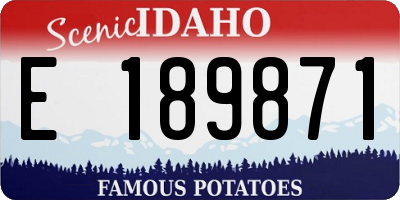 ID license plate E189871