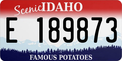 ID license plate E189873