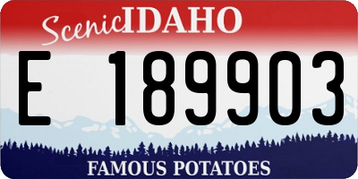 ID license plate E189903