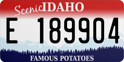 ID license plate E189904