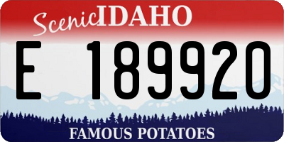 ID license plate E189920