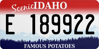 ID license plate E189922
