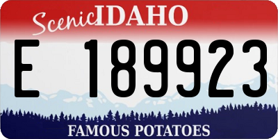 ID license plate E189923
