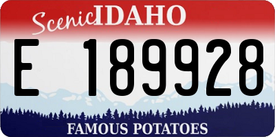 ID license plate E189928