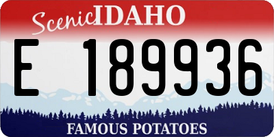 ID license plate E189936