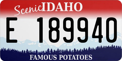 ID license plate E189940