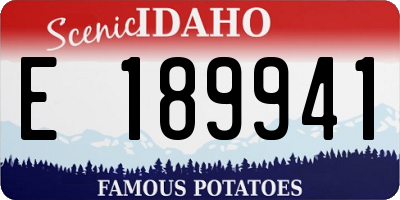 ID license plate E189941