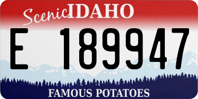 ID license plate E189947