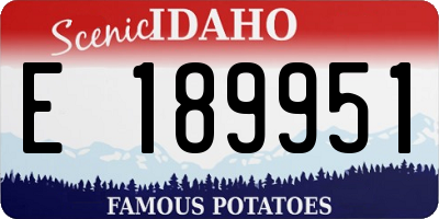 ID license plate E189951