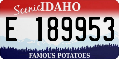 ID license plate E189953