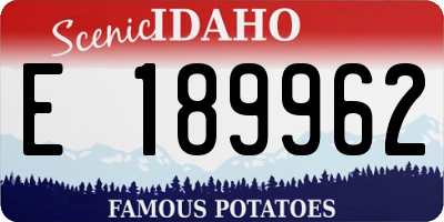ID license plate E189962