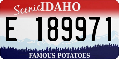 ID license plate E189971