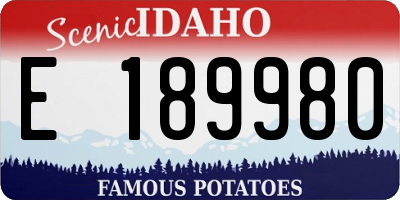 ID license plate E189980
