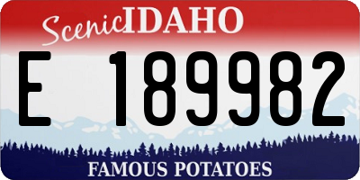 ID license plate E189982