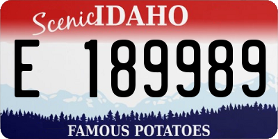 ID license plate E189989