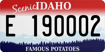 ID license plate E190002