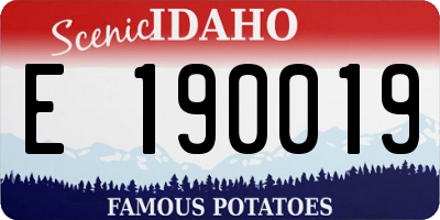 ID license plate E190019