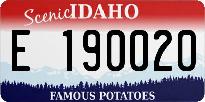 ID license plate E190020