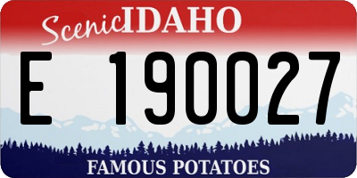 ID license plate E190027