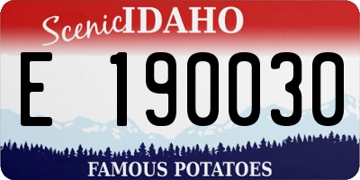 ID license plate E190030