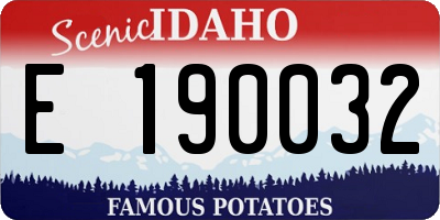 ID license plate E190032