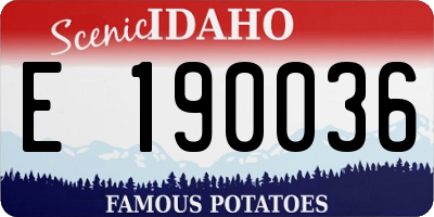 ID license plate E190036