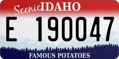 ID license plate E190047