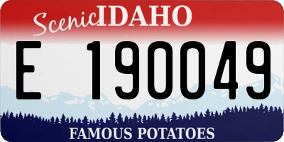 ID license plate E190049