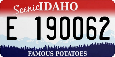 ID license plate E190062
