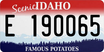 ID license plate E190065