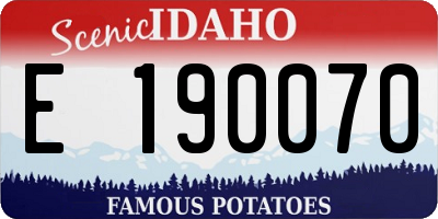 ID license plate E190070