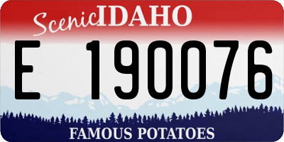 ID license plate E190076