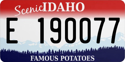 ID license plate E190077