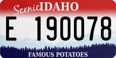 ID license plate E190078