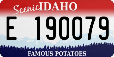ID license plate E190079