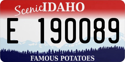 ID license plate E190089