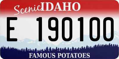ID license plate E190100