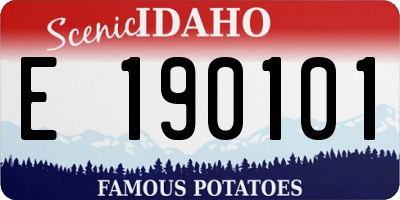 ID license plate E190101