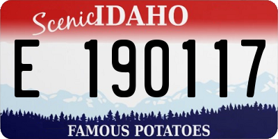 ID license plate E190117